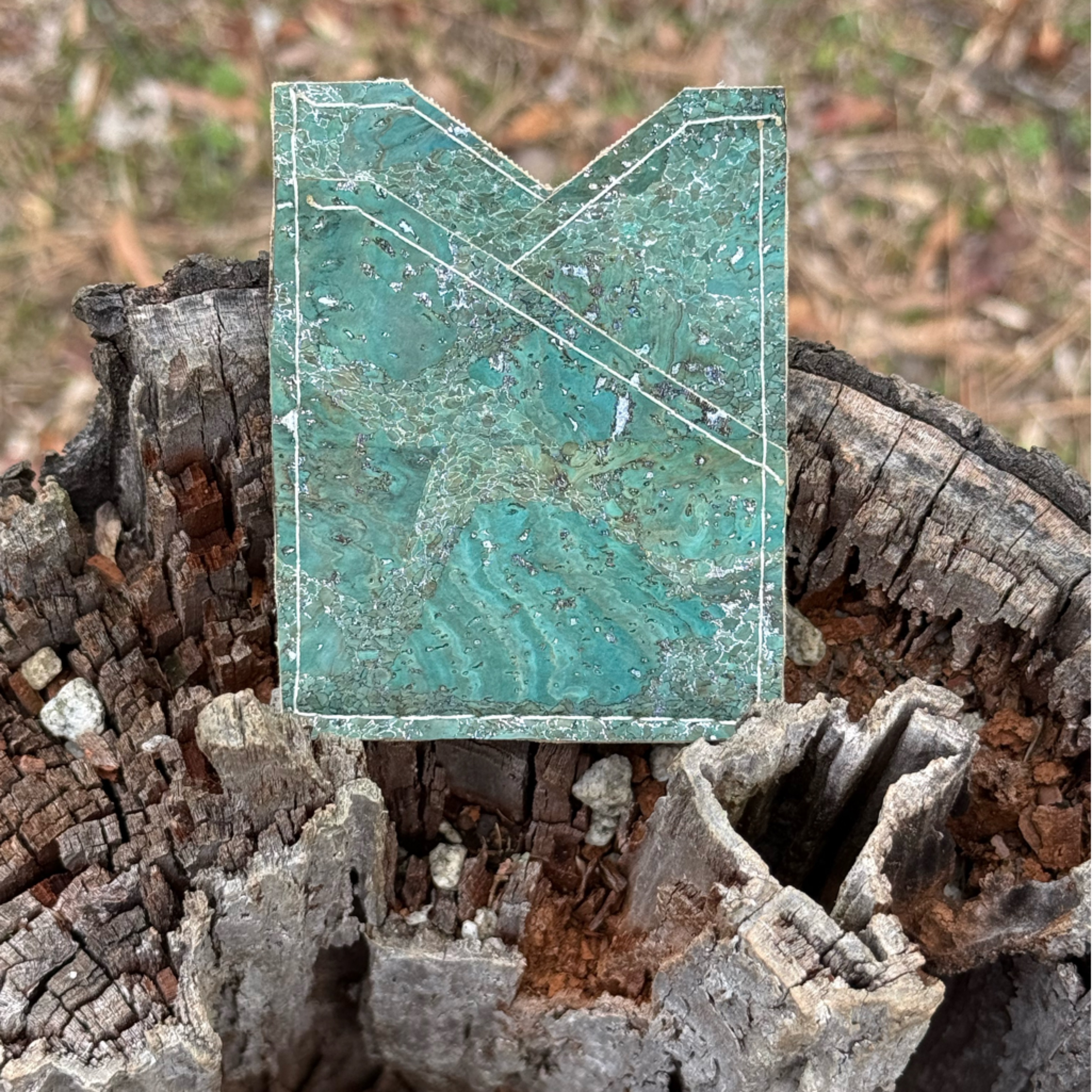 Green And Silver Card A Holder